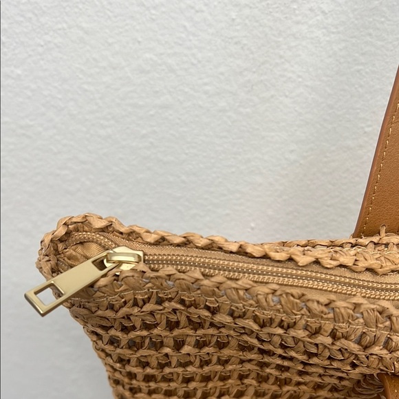Catherine Malandrino Natural Woven Tote with Brown Handles - Picture 7 of 10
